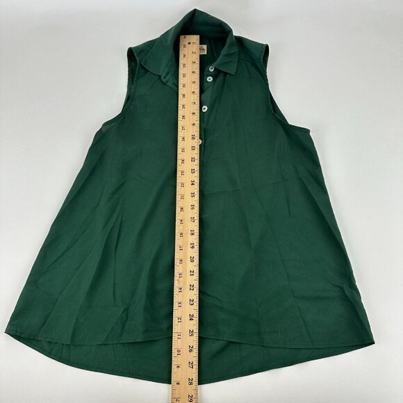 Show Me Your MuMu Womens Blouse Small Green Sleeveless Button Up - Picture 5 of 8